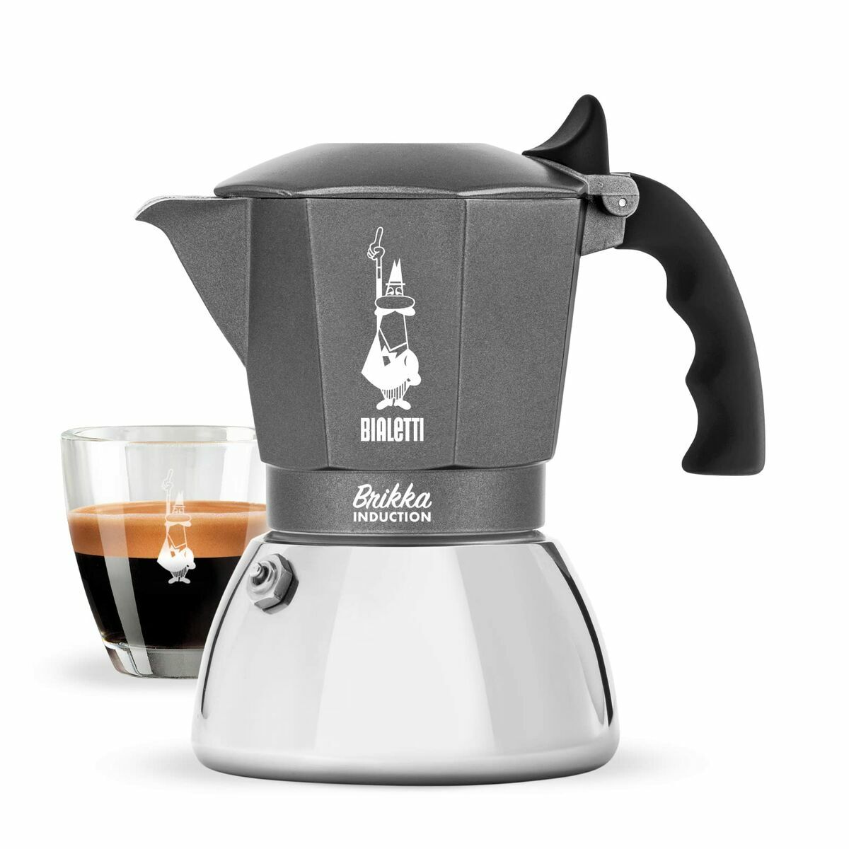 Italiensk Kaffepanna Bialetti 502020352 Antracitgrå Silikon Aluminium Stål 180 ml