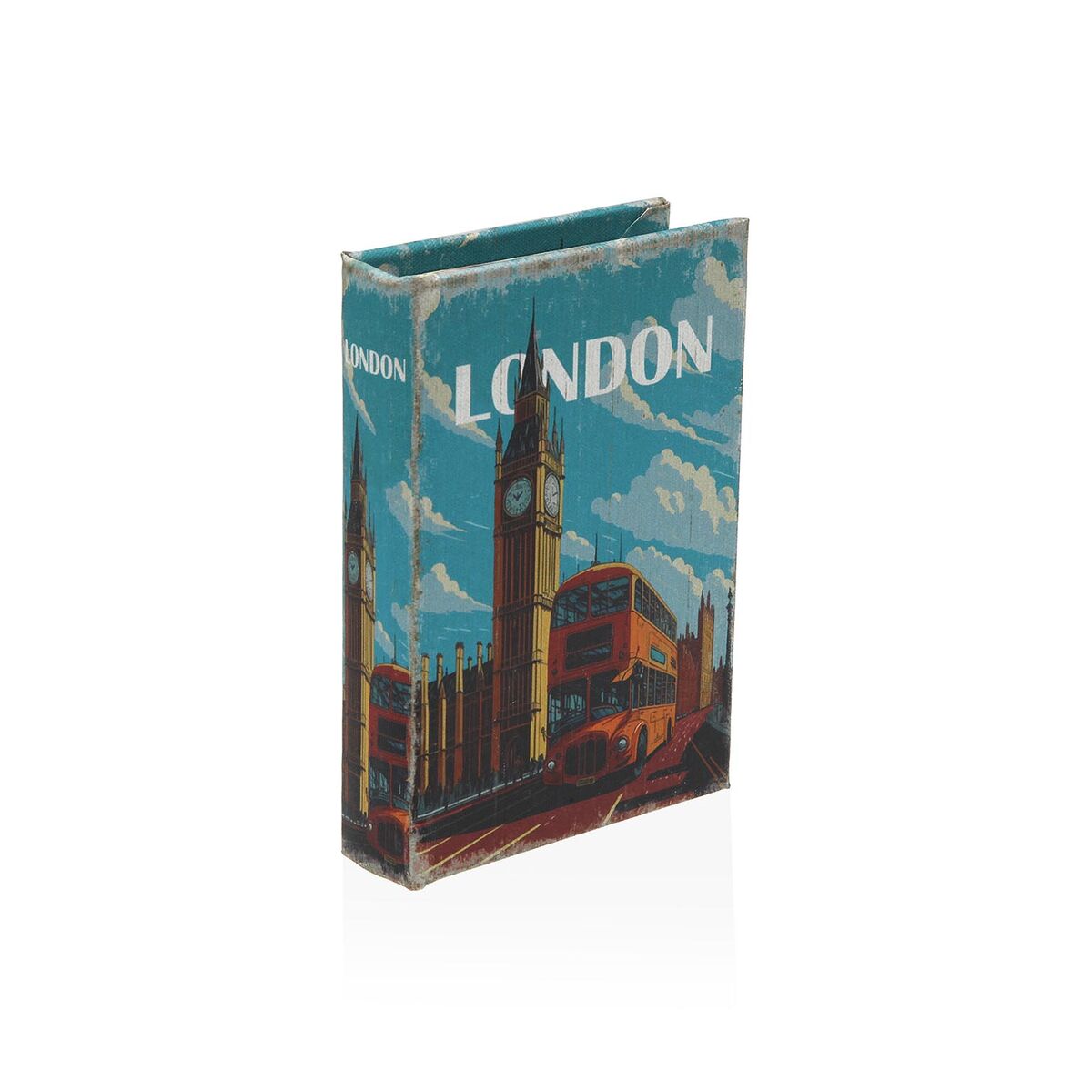 Dekorationslåda Versa London Kanvas Trä MDF - 3