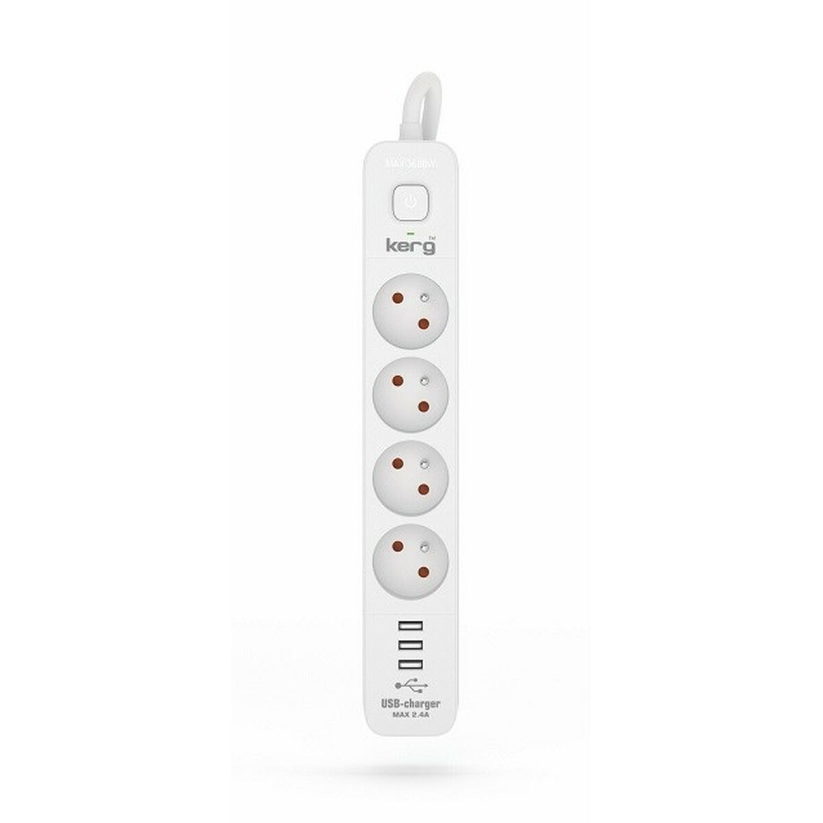 Ellist 4 Tomas-uttag med brytare Kerg M02414 (3 m)