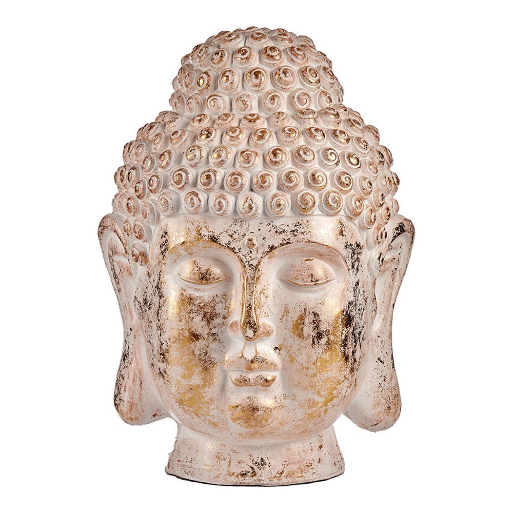 Dekorativ Trädgårdsfigur Ibergarden Vit Gyllene Polyresin 45,5 x 68 x 48 cm Huvud Buddha