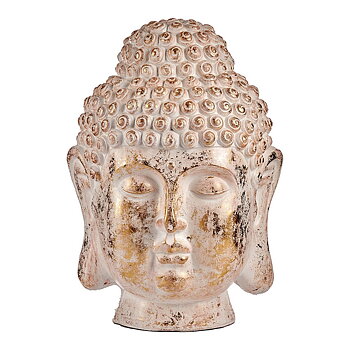 Dekorativ Trädgårdsfigur Ibergarden Vit Gyllene Polyresin 45,5 x 68 x 48 cm Huvud Buddha