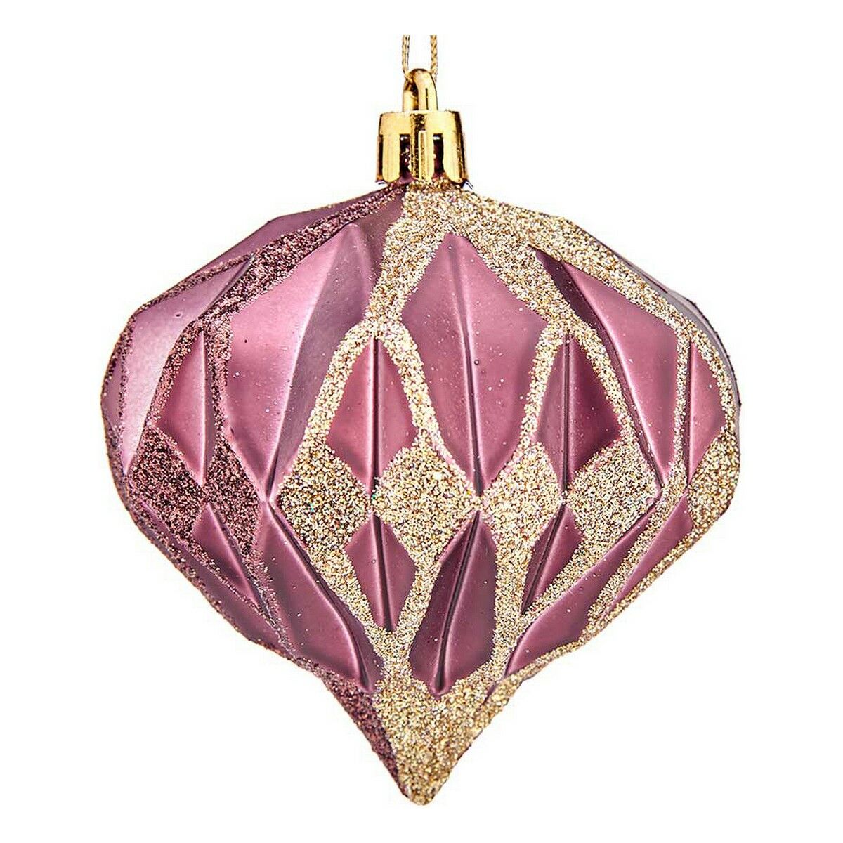 Julgranskulor Diamant Ø 8 cm 6 antal Rosa Plast - 2