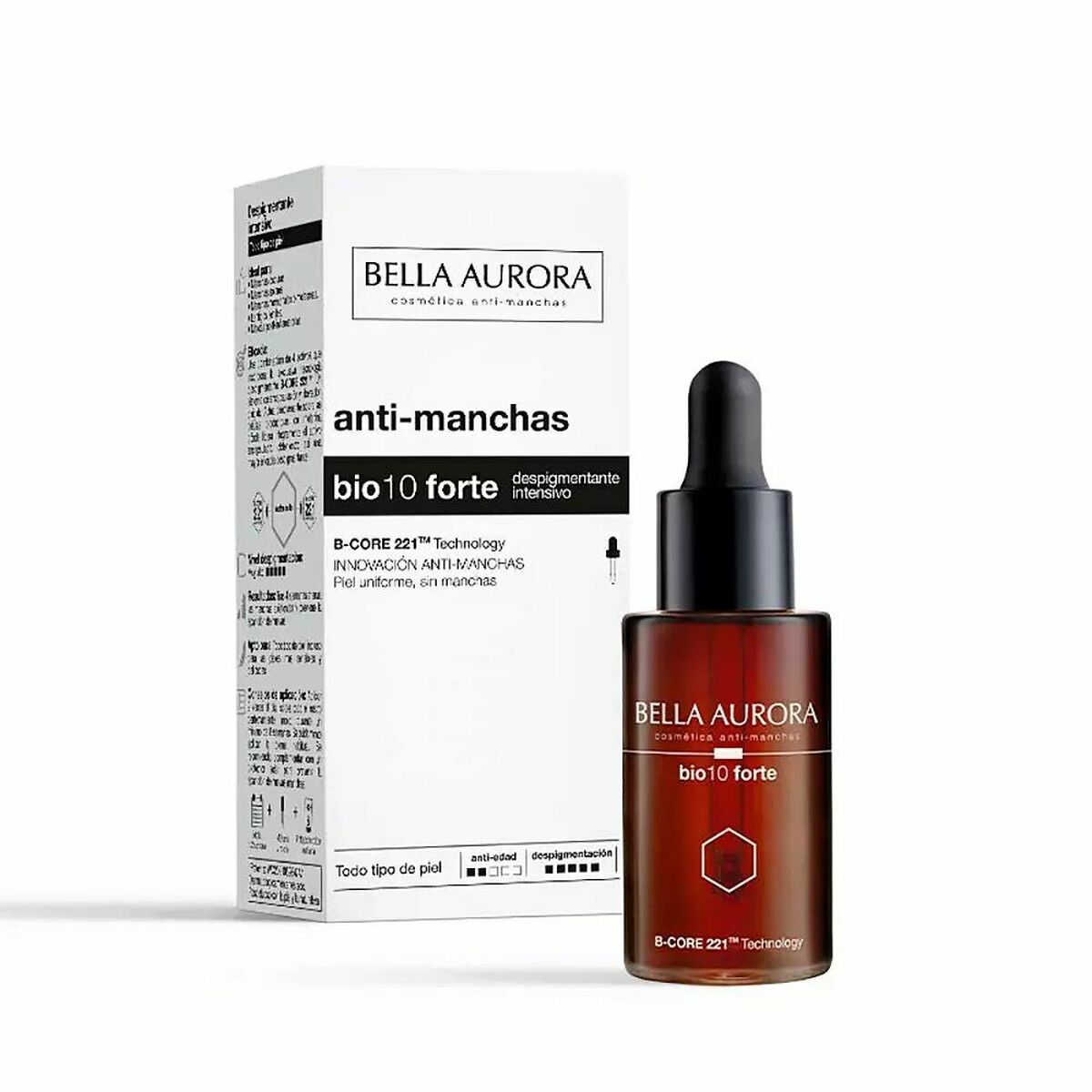 Serum mot pigment Bella Aurora Bio10 Forte Behandling av bruna fläckar (30 ml)