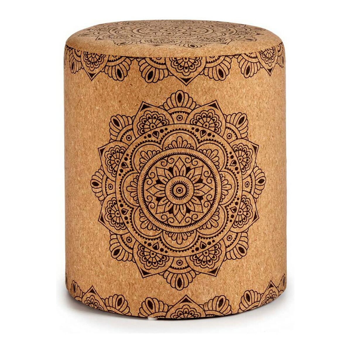 Puff Mandala Brun MDF Kork (34 x 39 x 34 cm) - 4