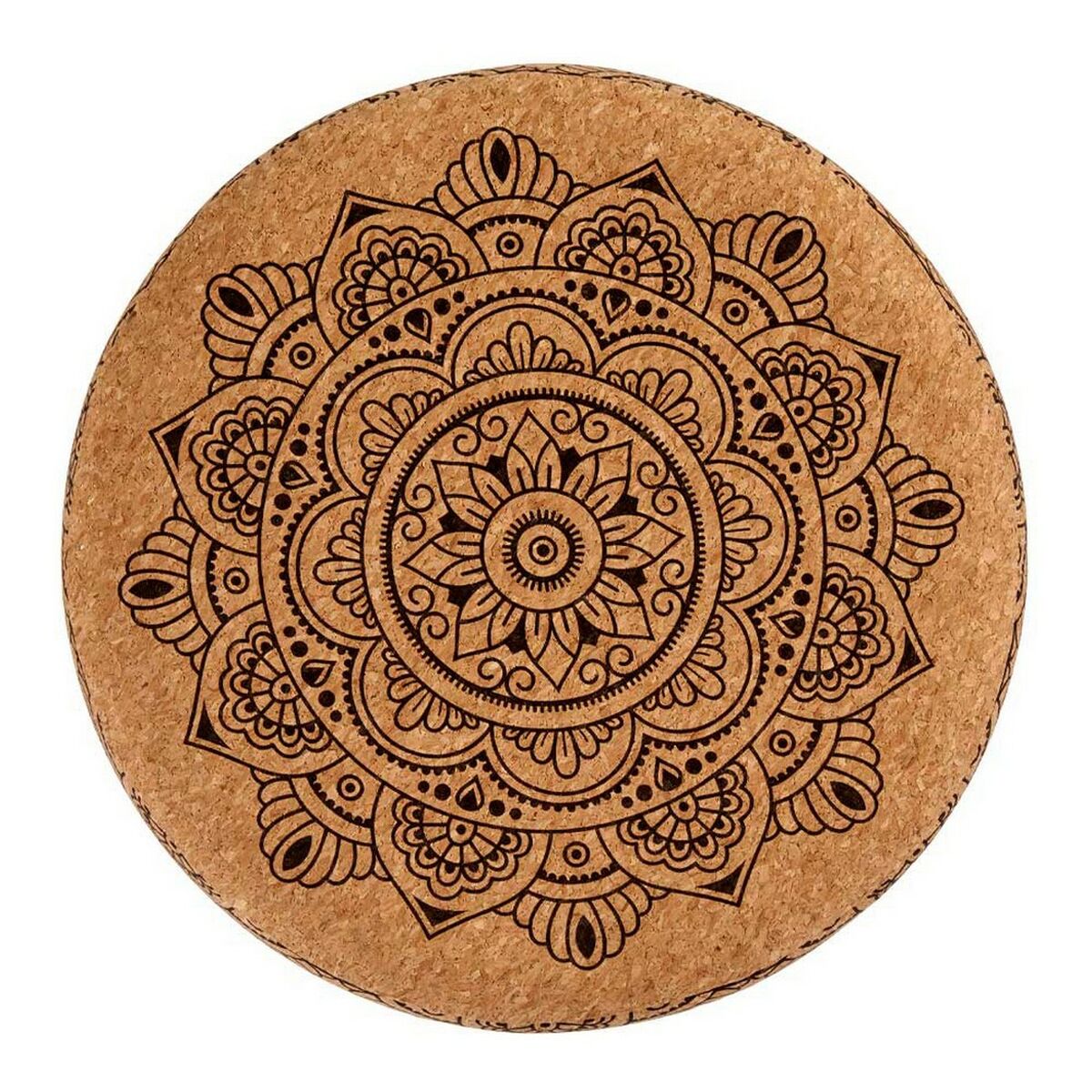 Puff Mandala Brun MDF Kork (34 x 39 x 34 cm) - 6