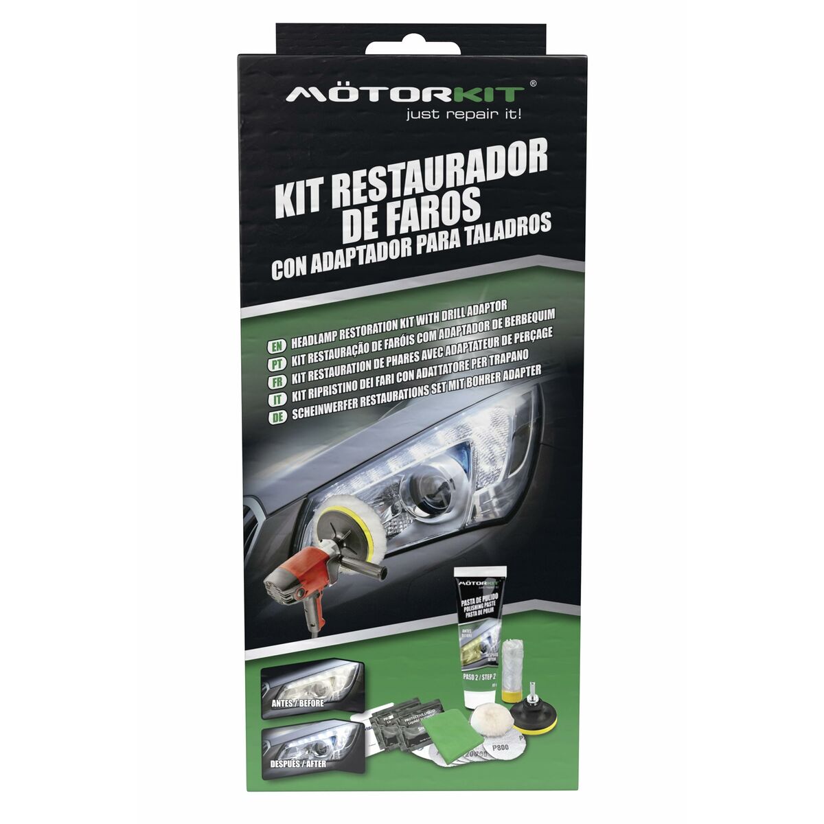 Strålkastaråterställare Motorkit MOT1005 Borrmaskin - 6