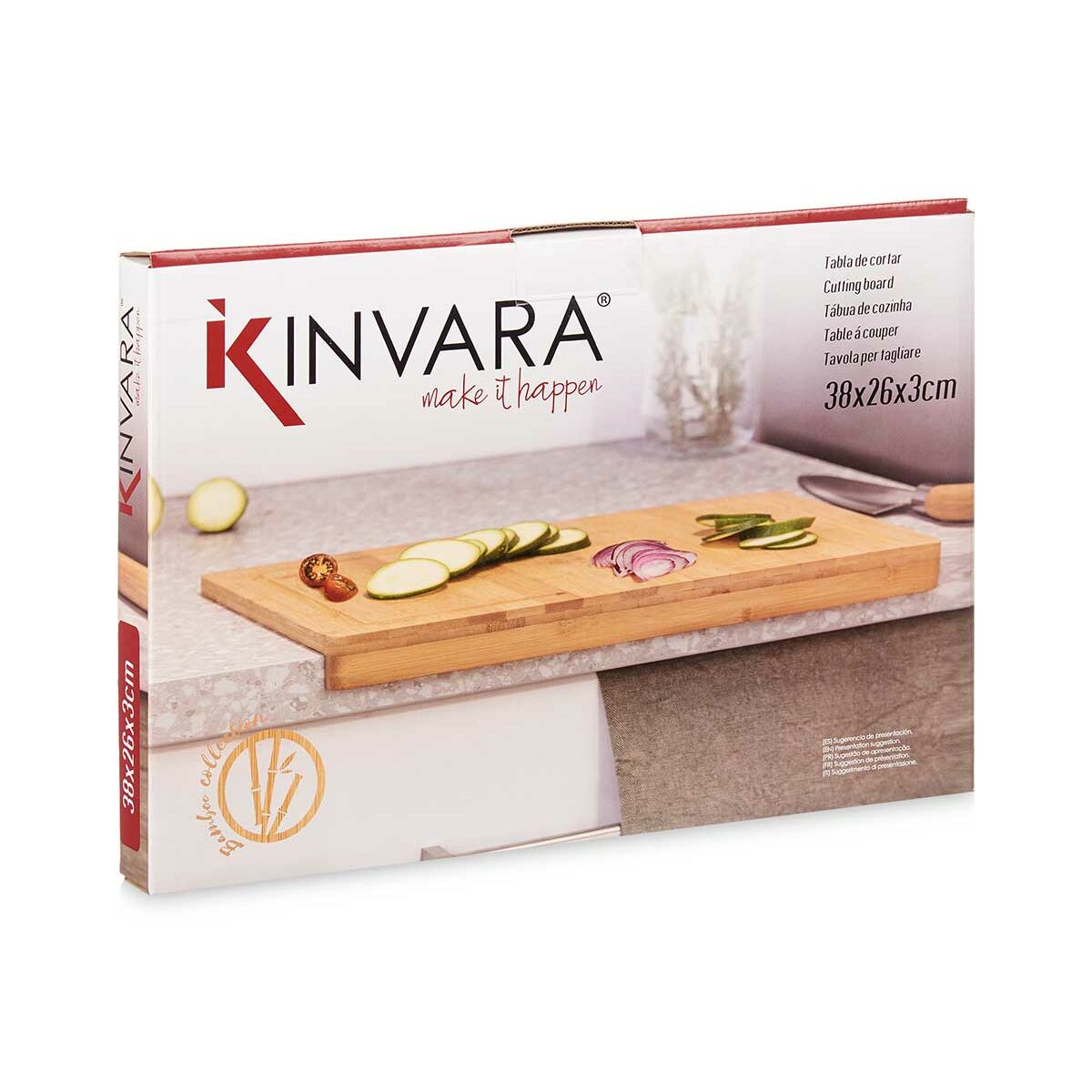 Skärbräda Brun Bambu 38,4 x 3,2 x 26,4 cm (6 antal) - 3