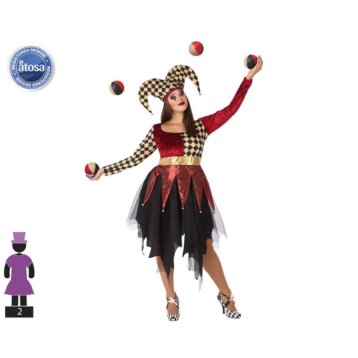 Maskeraddräkt vuxna ARLEQUIN (2 Delar) (Renoverade A)