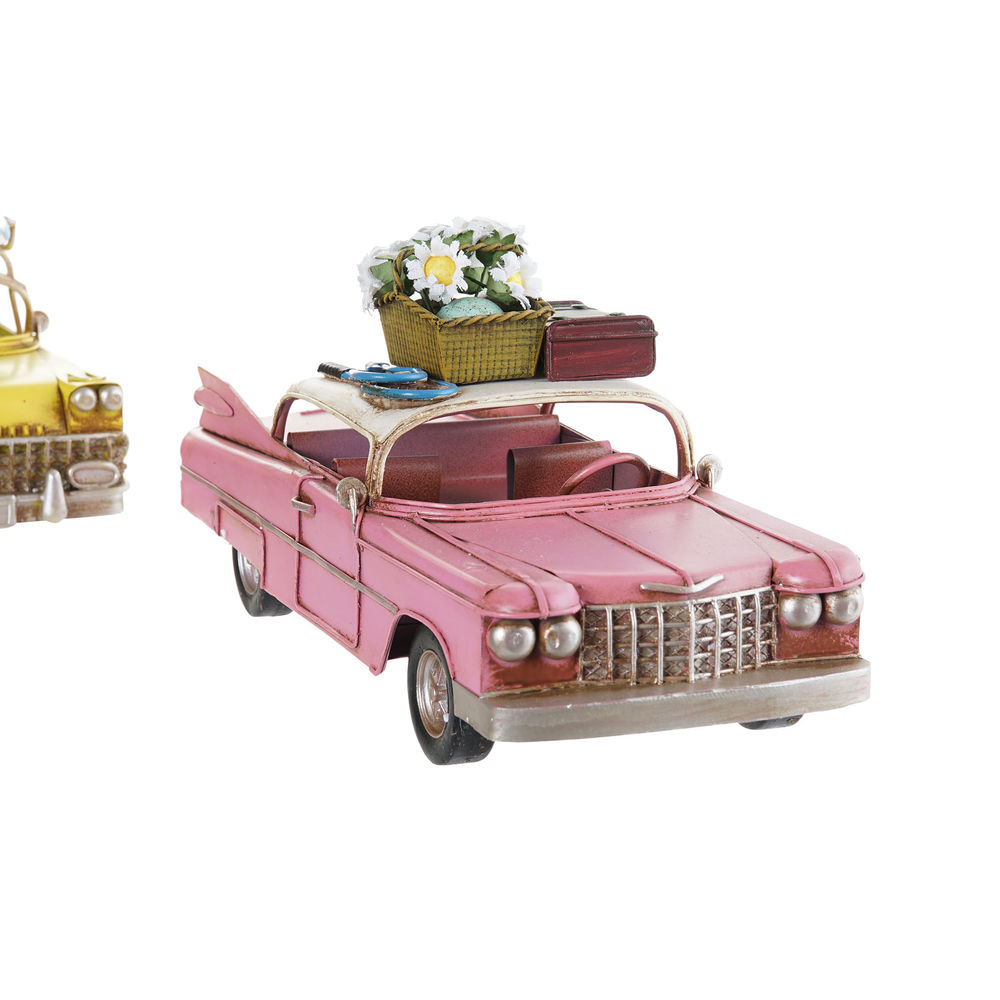 Prydnadsfigur DKD Home Decor Gul Blå Grön Rosa Bil Vintage 25,8 x 10,5 x 9,5 cm (4 antal) (4 Delar) - 3