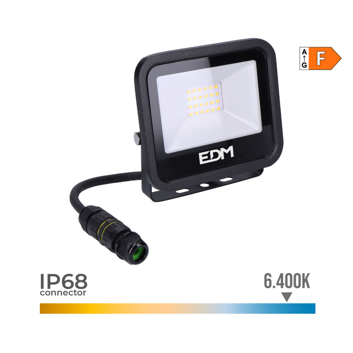 LED spotlight EDM 70401 Black Series Svart F 20 W 12,4 x 10,6 x 2,8 cm (6400 K) - 8
