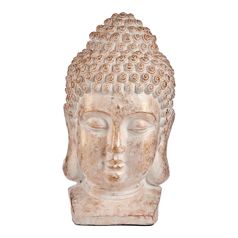 Dekorativ Trädgårdsfigur Ibergarden CC20488 Vit Gyllene Polyresin 35 x 65,5 x 38 cm Huvud Buddha