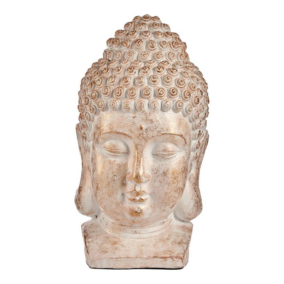 Dekorativ Trädgårdsfigur Ibergarden CC20488 Vit Gyllene Polyresin 35 x 65,5 x 38 cm Huvud Buddha - 2