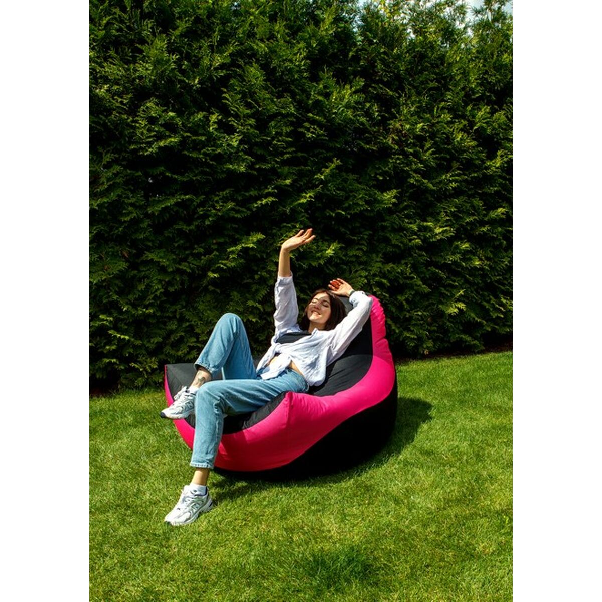 Puff GO GIFT Svart Rosa Oxford tejido antidesgarros 140 x 100 x 100 cm 140 x 100 cm - 4