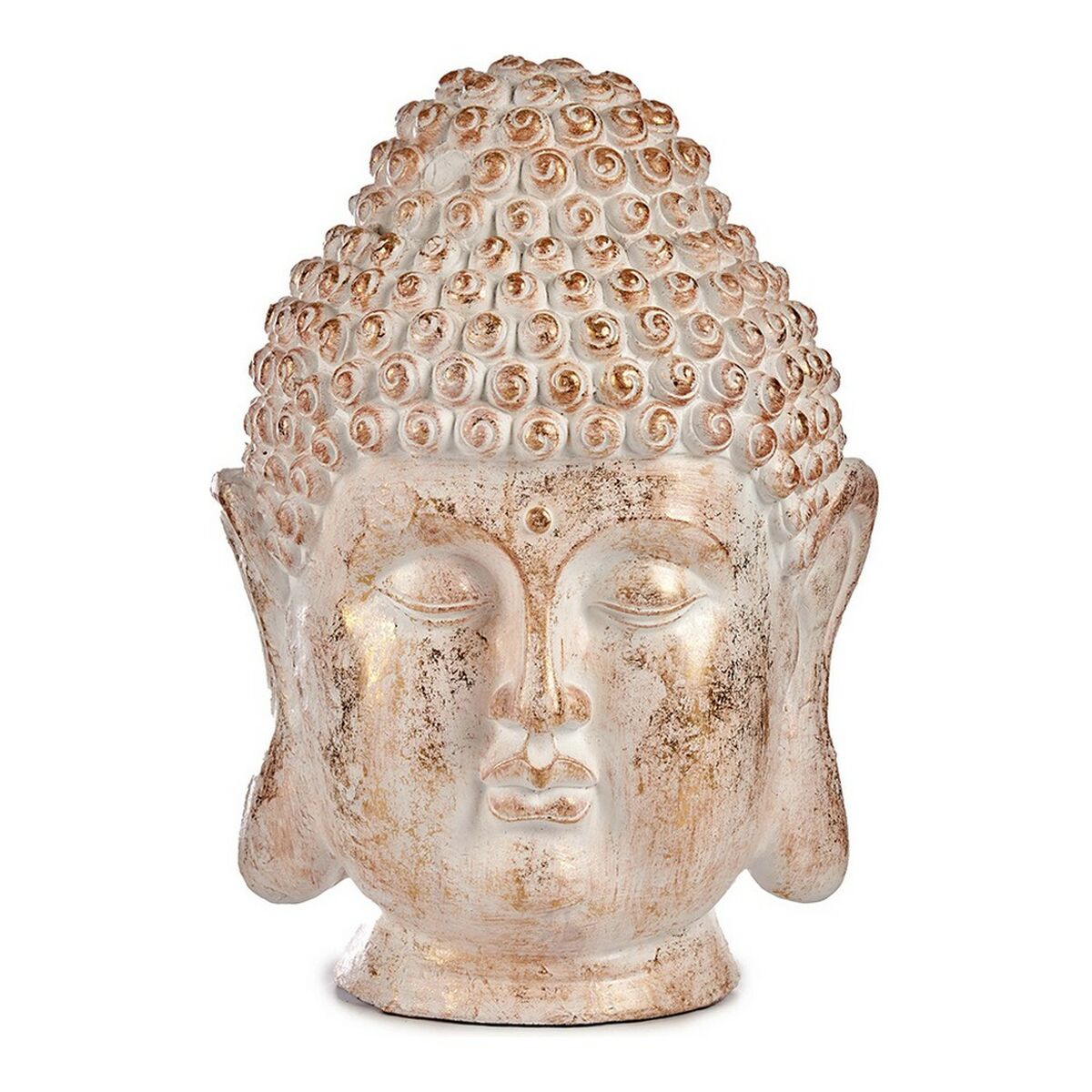Dekorativ Trädgårdsfigur Ibergarden CC20431 Vit Gyllene Polyresin 31,5 x 50,5 x 35 cm Huvud Buddha - 2