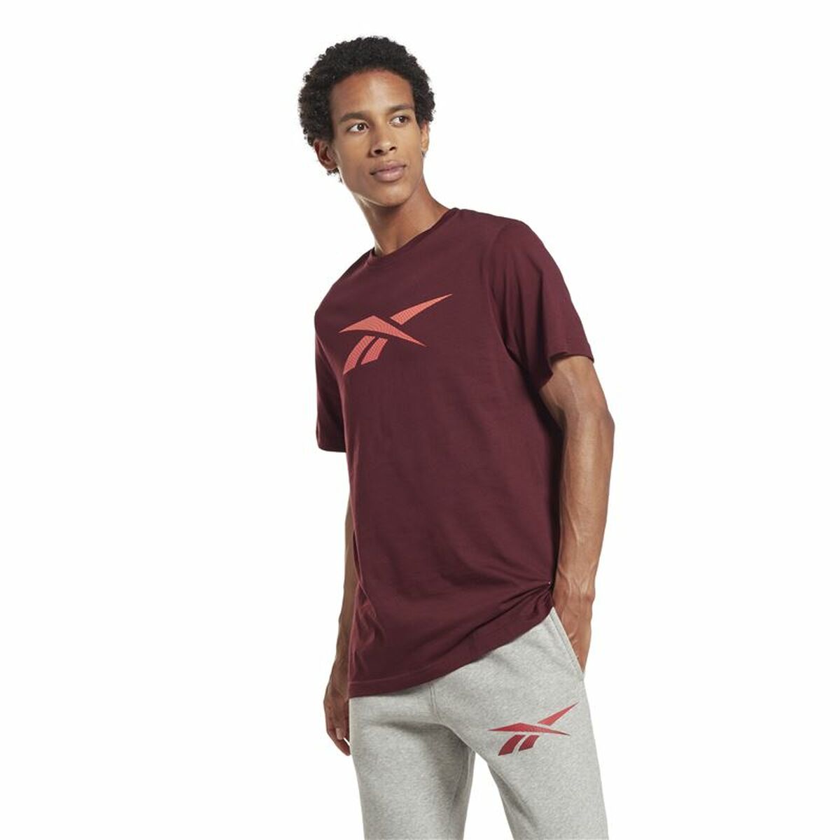T-shirt med kortärm Herr Reebok RI Logo Rödbrun - 6