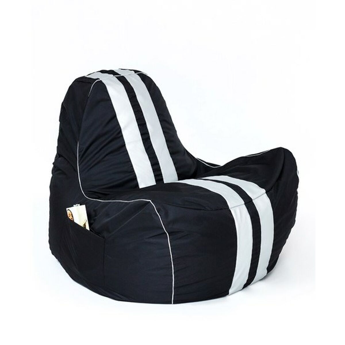 Puff GO GIFT Vit Svart Oxford tejido antidesgarros 140 x 100 x 100 cm 140 x 100 cm