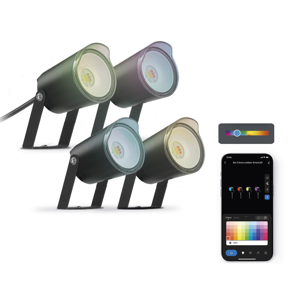 LED spotlight KSIX SmartLED Svart (3000K) - 10