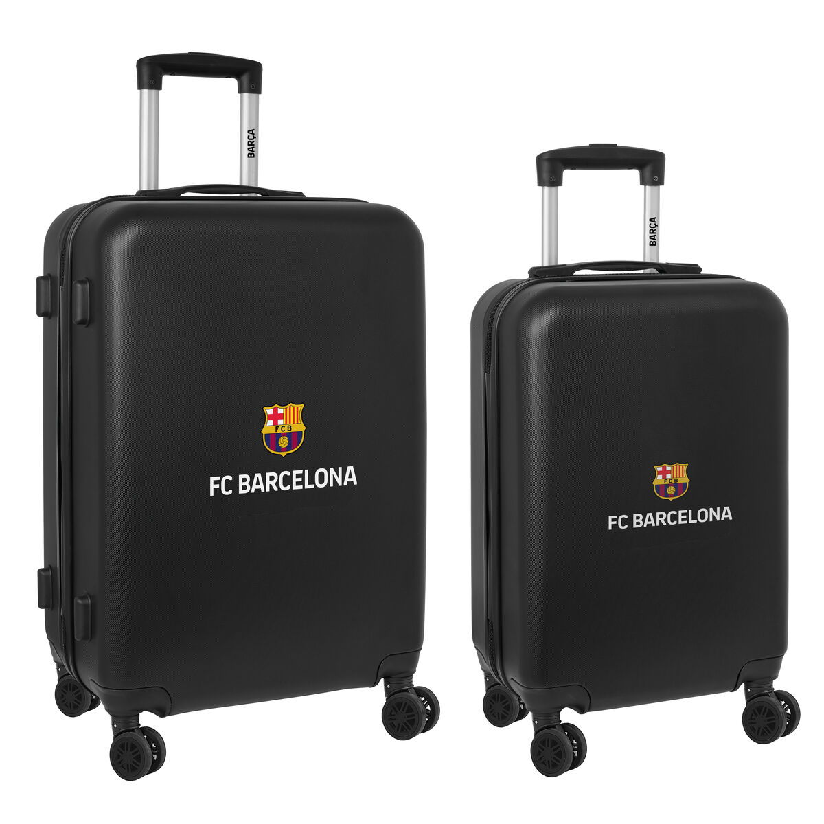 Uppsättning resväskor F.C. Barcelona + mediano 24 Trolley / Tralle Svart 40 x 63 x 26 cm (2 Delar)
