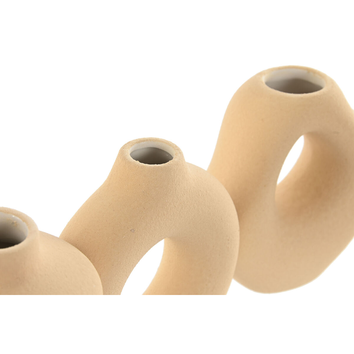 Set med 3 Vasar Home ESPRIT Vit Beige Stengods 32 X 11,5 X 9 cm (3 Delar) (2 antal) - 4