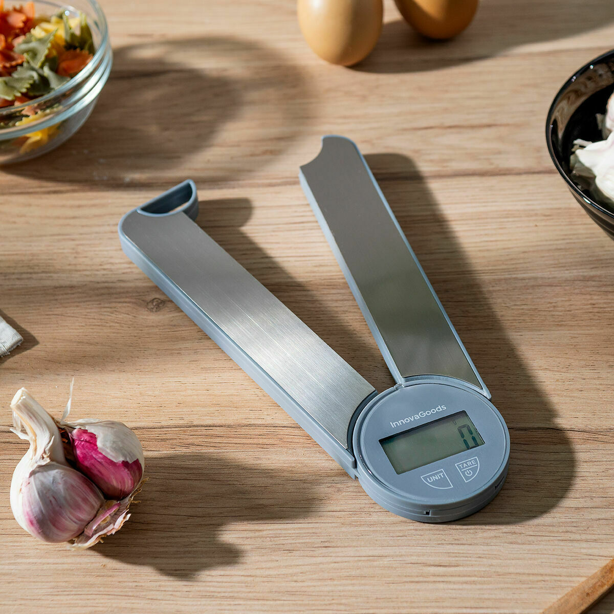 Hopfällbara digitala köksvågar InnovaGoods Grå 5 kg (Renoverade A) - 6