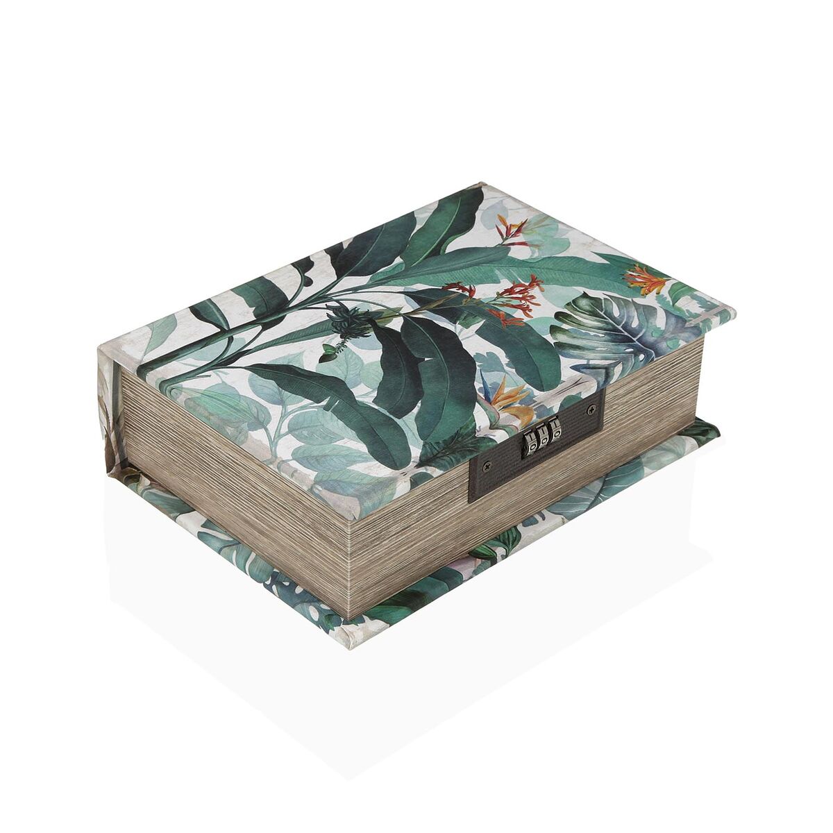 Smyckeskrin Versa Kanvas Trä MDF 7 x 22 x 16 cm Tropiskt
