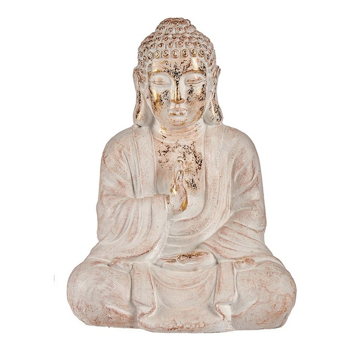 Dekorativ Trädgårdsfigur Ibergarden Vit Gyllene Polyresin 23,5 x 49 x 36 cm Buddha - 2