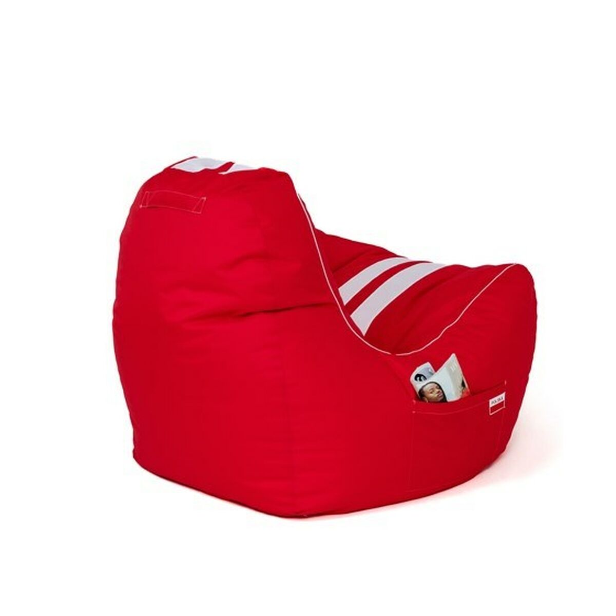 Puff GO GIFT Vit Röd Oxford tejido antidesgarros 140 x 100 x 100 cm 140 x 100 cm - 2