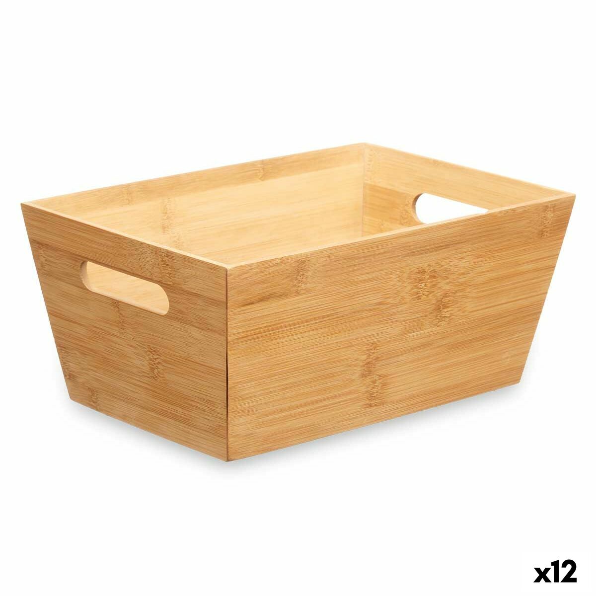 Multifunktionell korg Kinvara Naturell Trä Bambu Trä MDF 25 x 12 x 15 cm 15 x 29 x 8,5 cm Med handtag (12 antal)