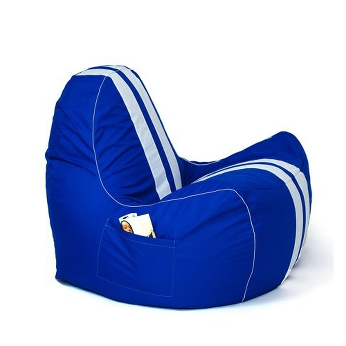 Puff GO GIFT Blå Vit Oxford tejido antidesgarros 140 x 100 x 100 cm 140 x 100 cm - 2