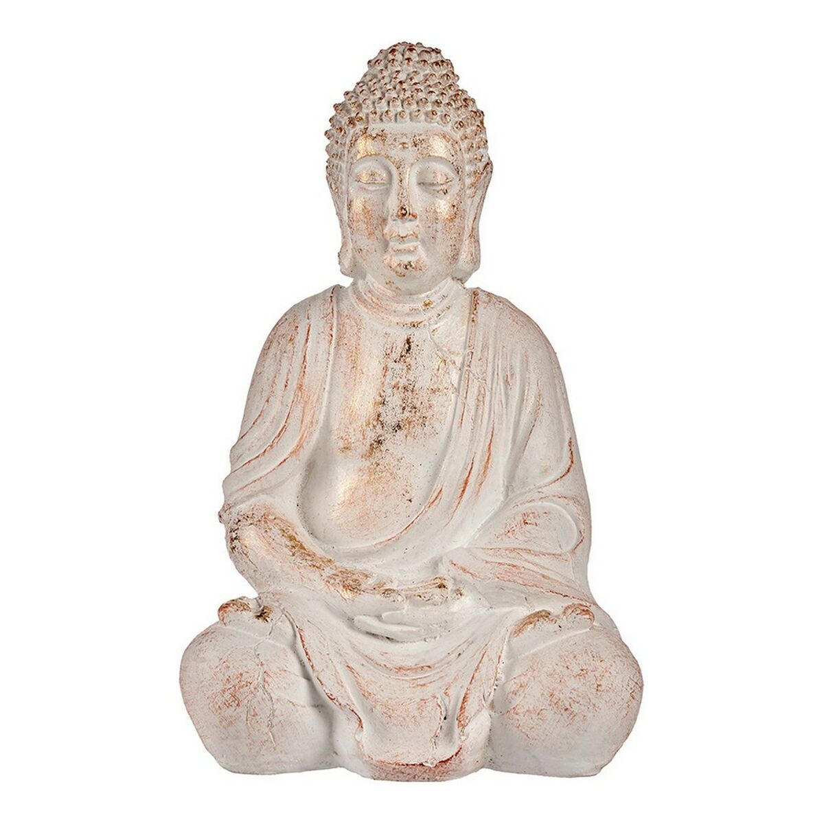 Dekorativ Trädgårdsfigur Ibergarden Vit Gyllene Polyresin 24,5 x 50 x 31,8 cm Buddha - 2