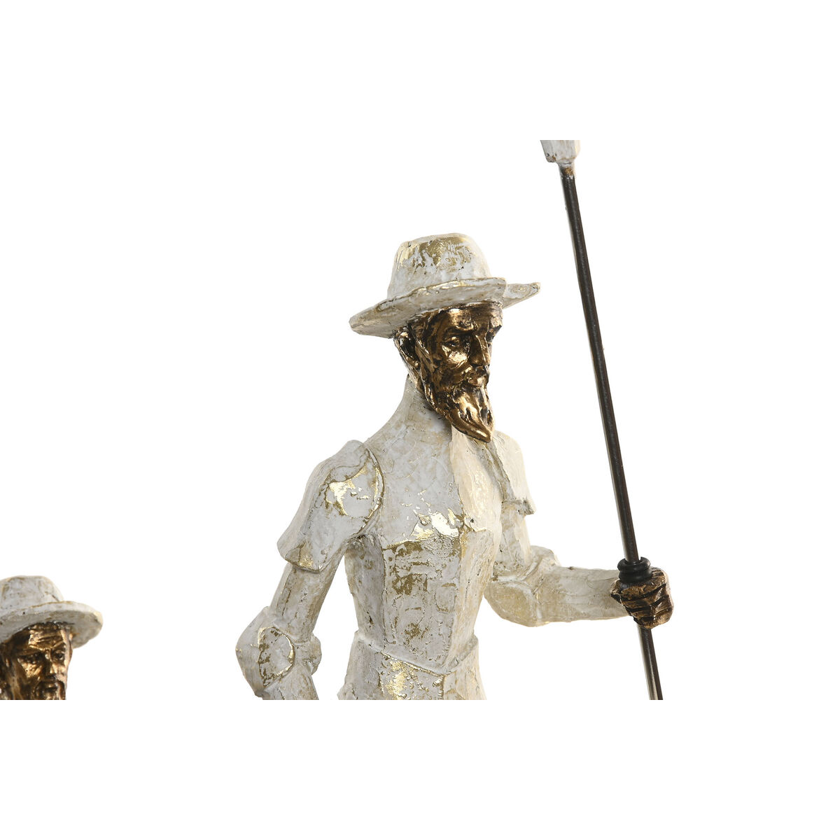 Prydnadsfigur Home ESPRIT Vit Gyllene 28,5 X 13 X 33 CM - 2