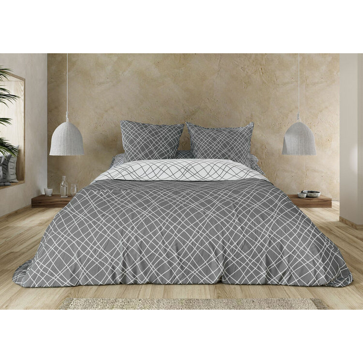 Täckslagsset Pierre Cardin CRUCE Grå Säng 90 3 Delar - 2