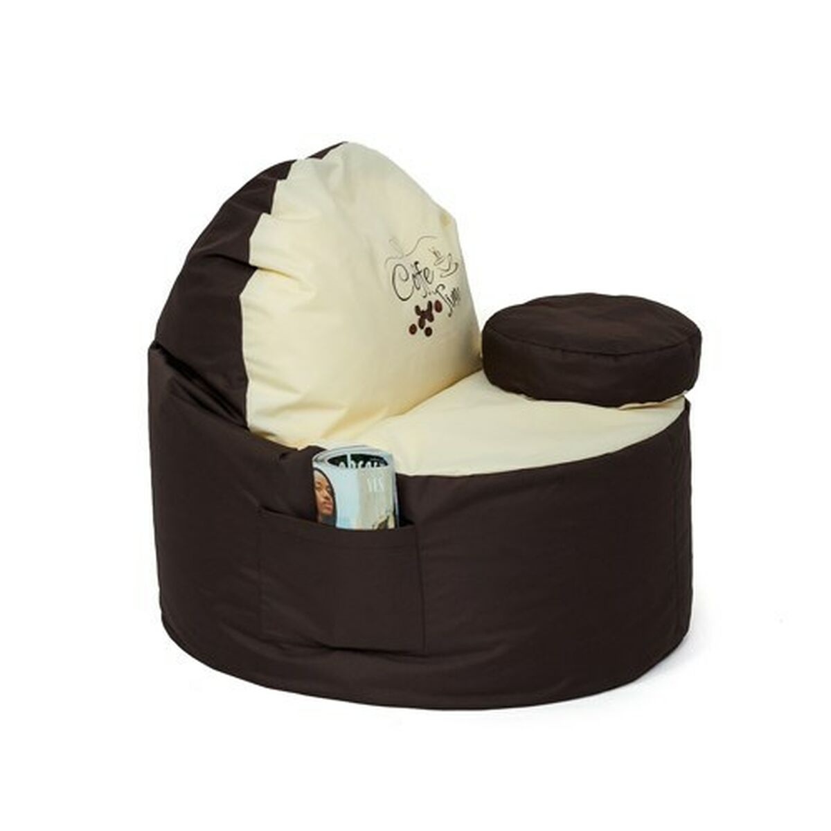 Puff GO GIFT Beige Brons Oxford tejido antidesgarros 120 x 90 x 90 cm - 2