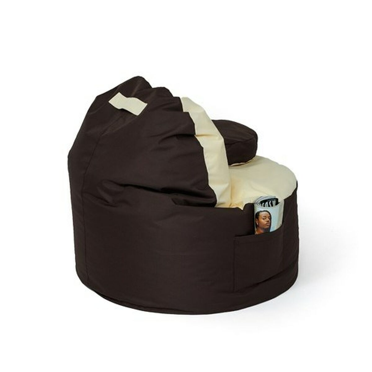Puff GO GIFT Beige Brons Oxford tejido antidesgarros 120 x 90 x 90 cm - 3
