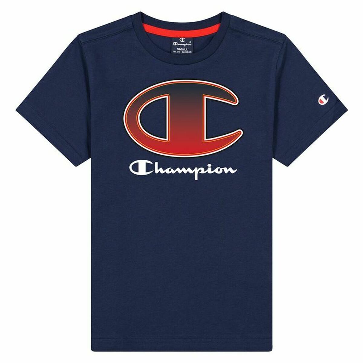Barn T-shirt med kortärm Champion Crewneck T-Shirt B Marinblå - 2