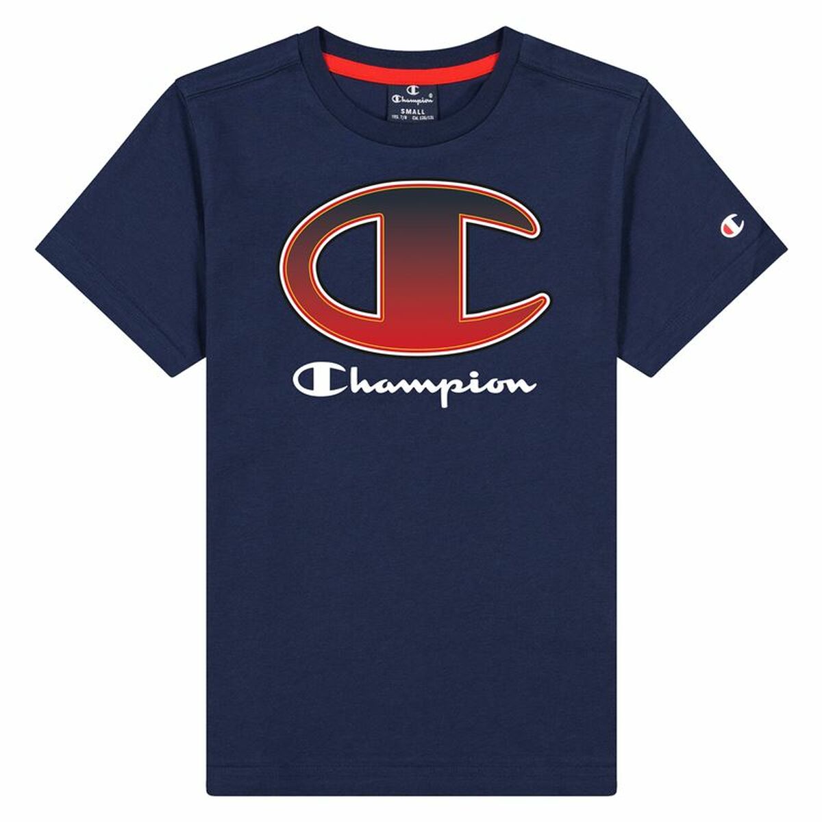 Barn T-shirt med kortärm Champion Crewneck T-Shirt B Marinblå - 13
