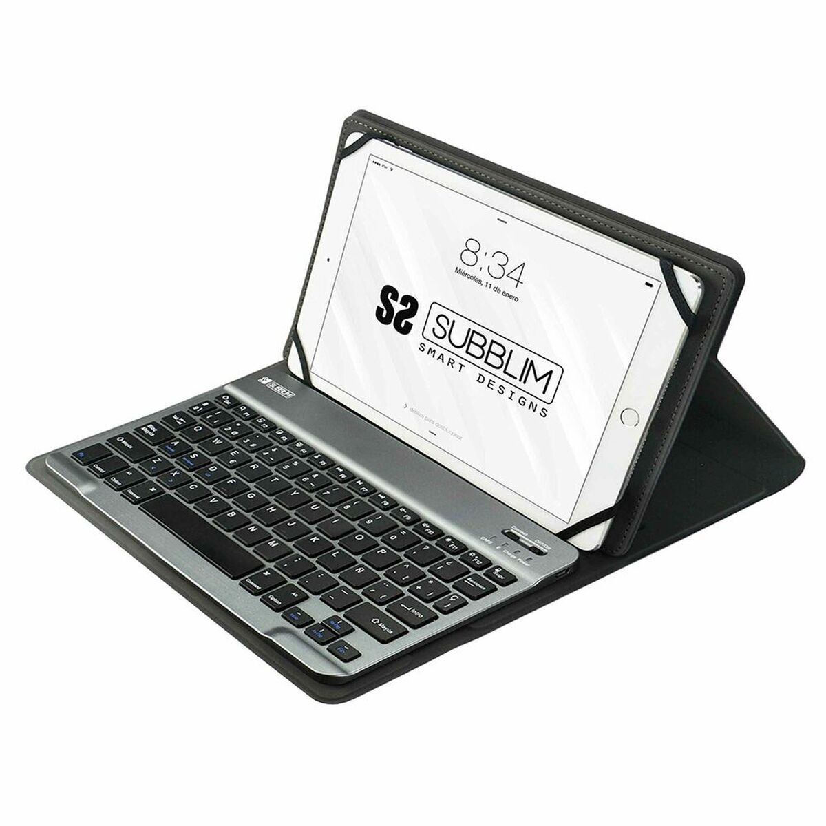 Väska till Läsplatta och Tangentbord Subblim SUB-KT2-BT0002 Grå Qwerty Spanska Bluetooth - 2