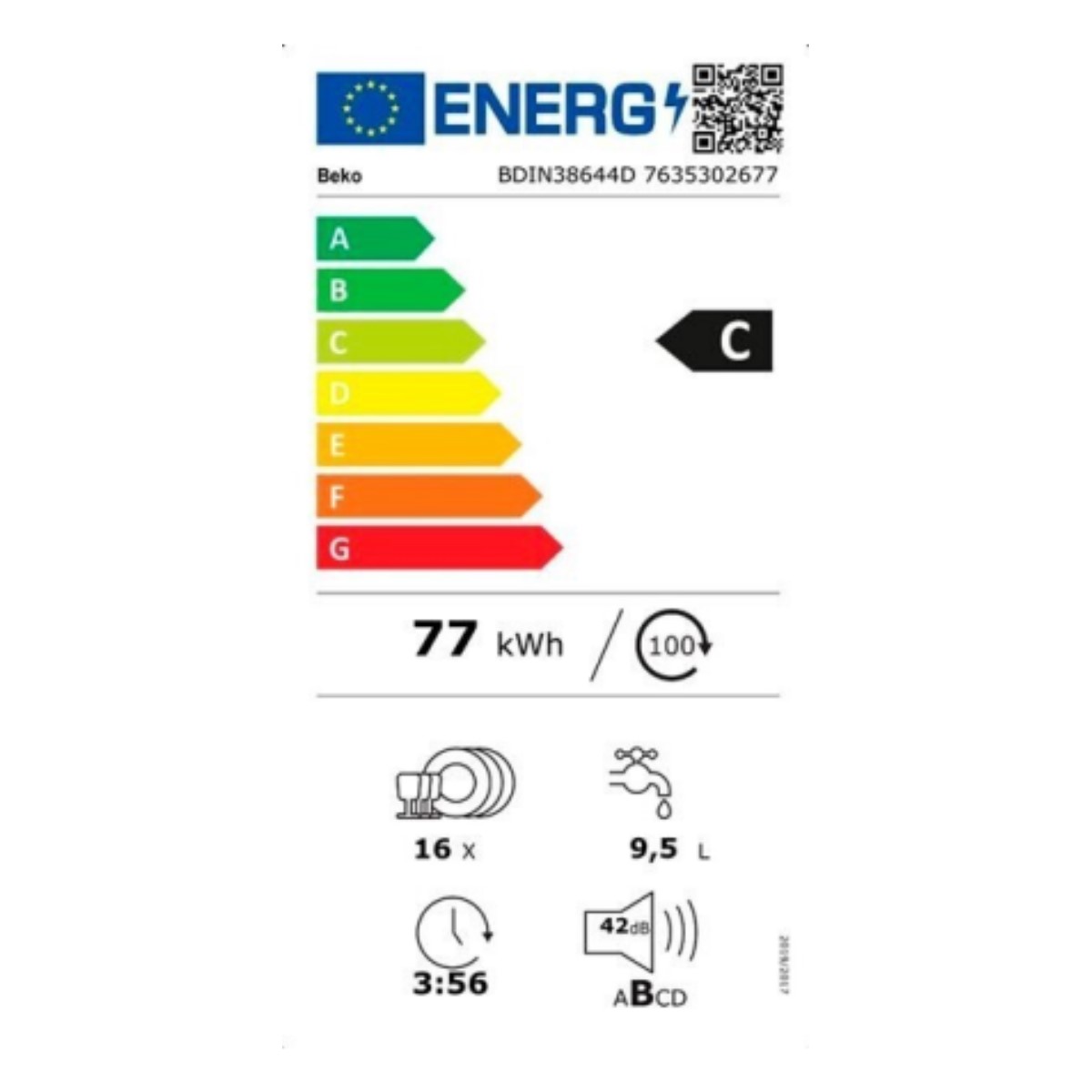 Diskmaskin BEKO BDIN38644D Anpassningsbar 60 cm - 2