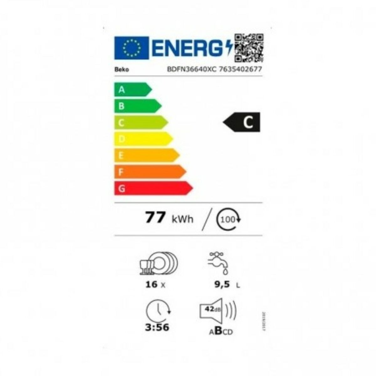 Diskmaskin BEKO BDFN36640XC Stål 60 cm - 2