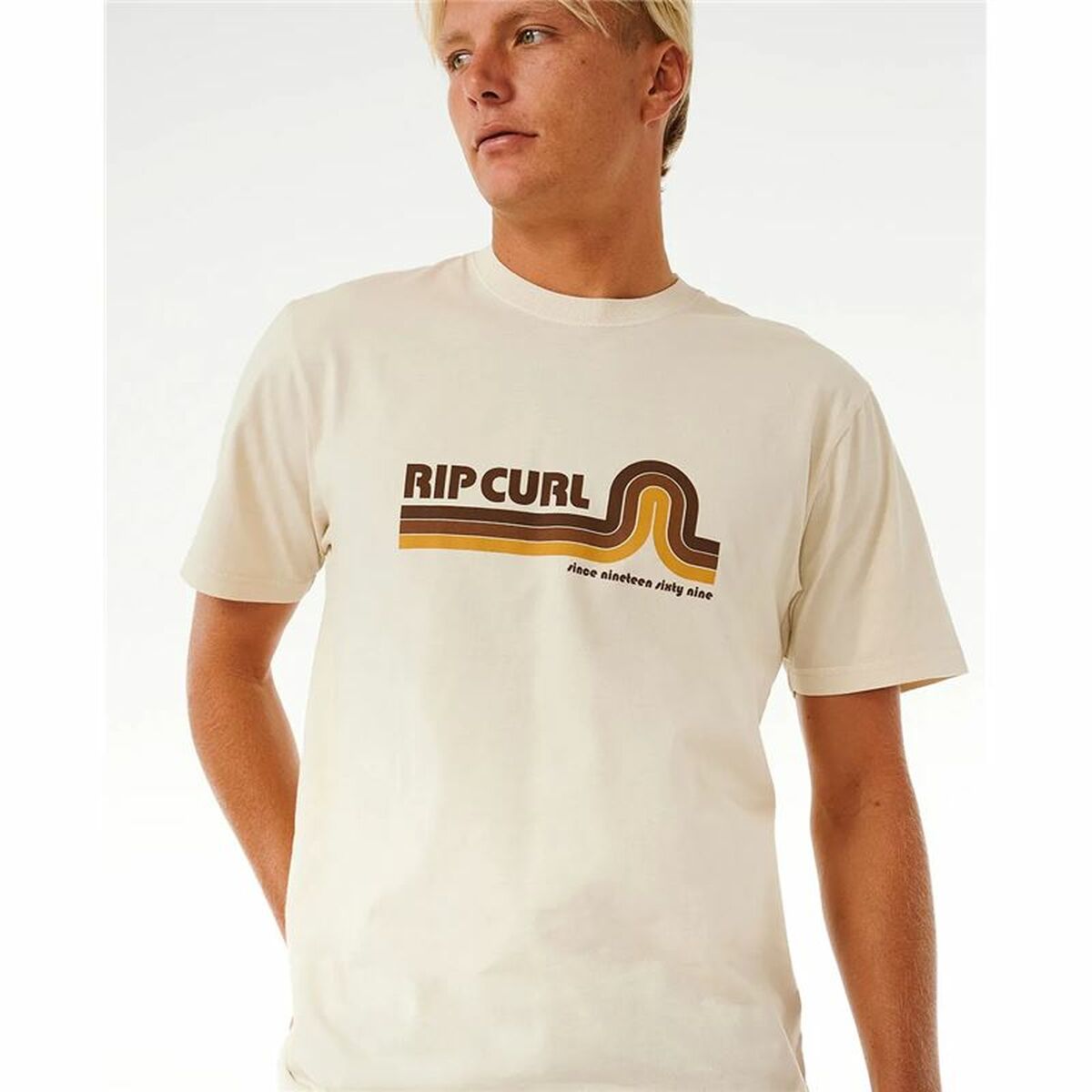 T-shirt med kortärm Herr Rip Curl Surf Revival Mumma Varmvit - 6