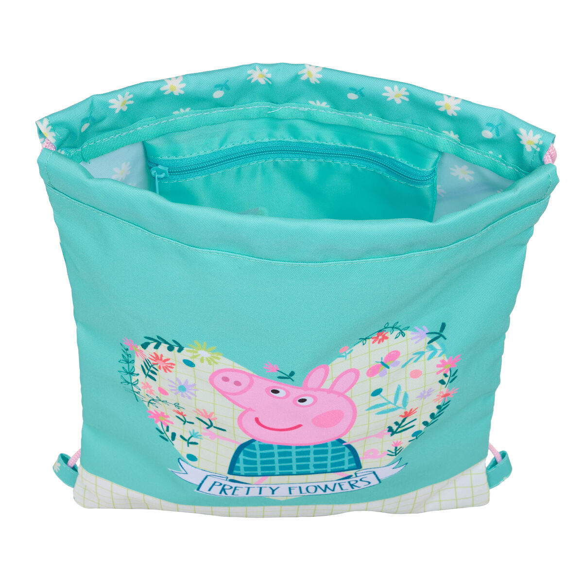 Skopåse med remmar Peppa Pig Pretty flowers Gul Mint 26 x 34 x 1 cm - 3