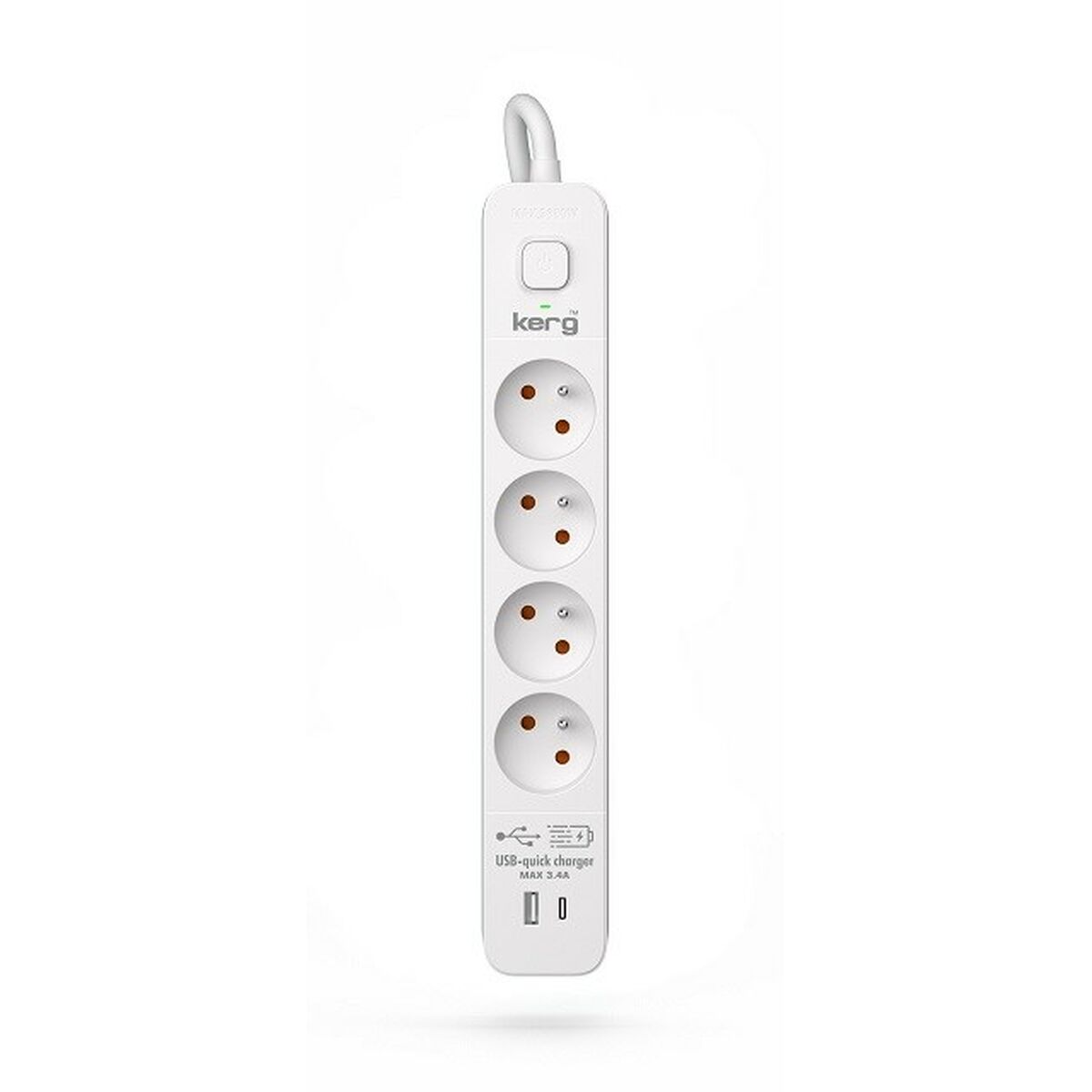 Ellist 4 Tomas-uttag med brytare Kerg M02593 (3 m)