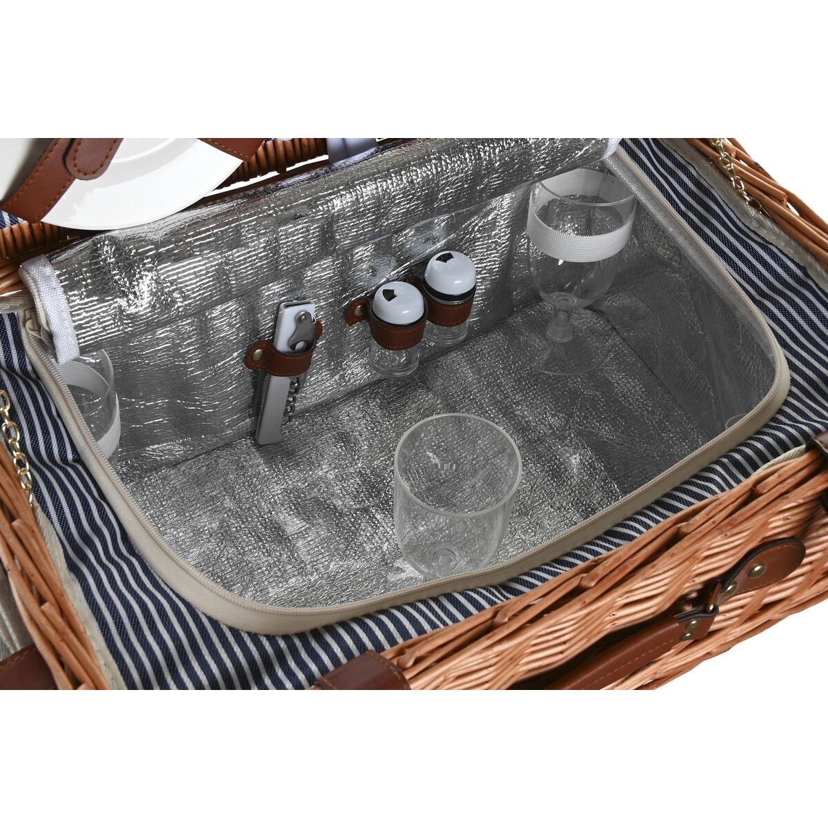 Korg DKD Home Decor Picknick Brun Marinblå vide 46 x 30 x 20 cm - 3