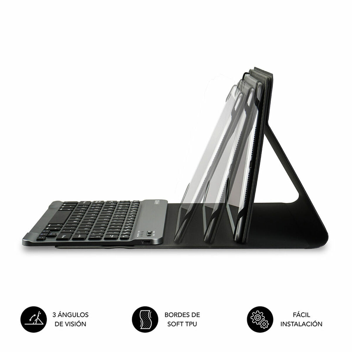 Väska till Läsplatta och Tangentbord Subblim SUB-KT2-BT0001 10.1" Svart Qwerty Spanska QWERTY Bluetooth - 2