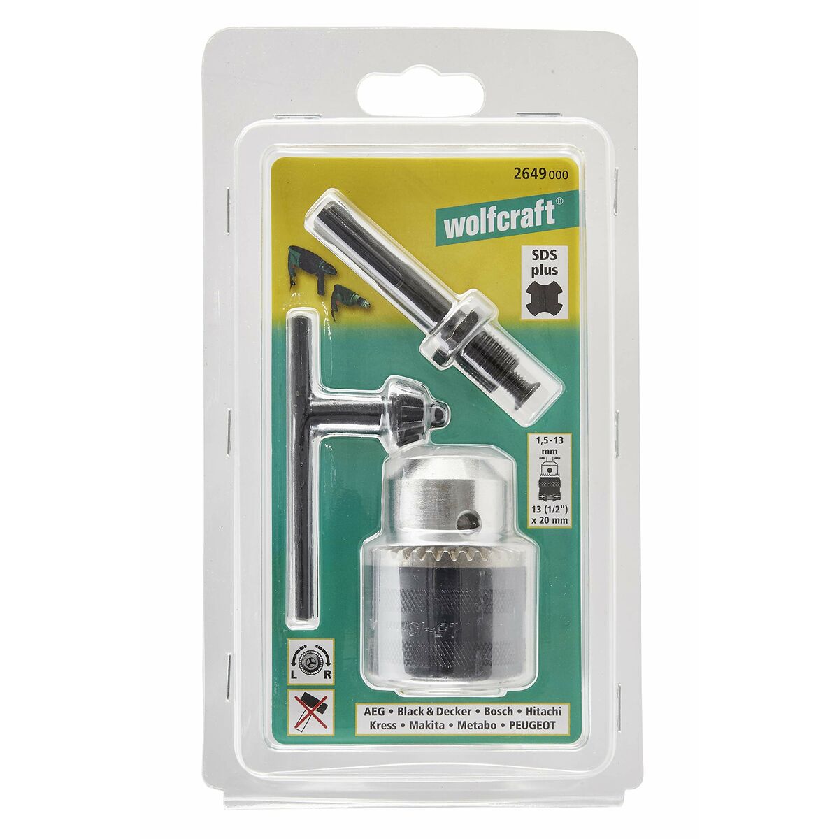 Borrchuck med nyckel Wolfcraft 2649000 - 2