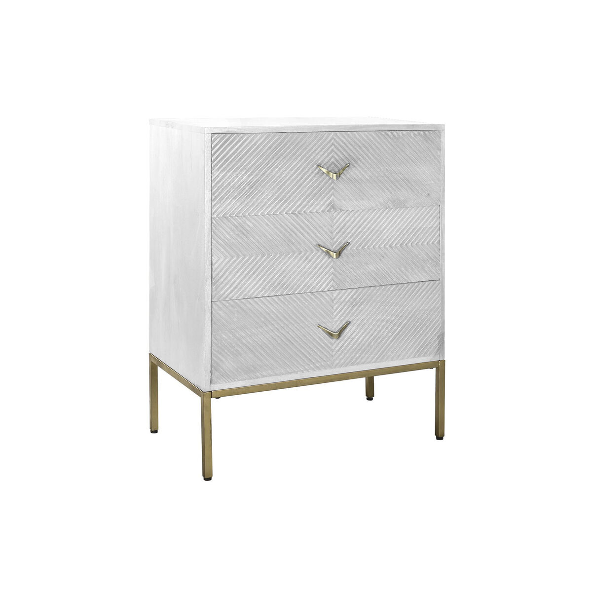 Kommod DKD Home Decor Metall Vit Mangoträ 70 x 40 x 90 cm