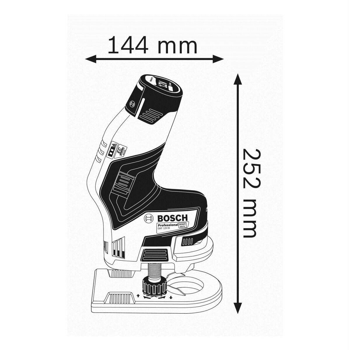 Kantfräsmaskin BOSCH GKF 12V -8 Professional 36 W - 5