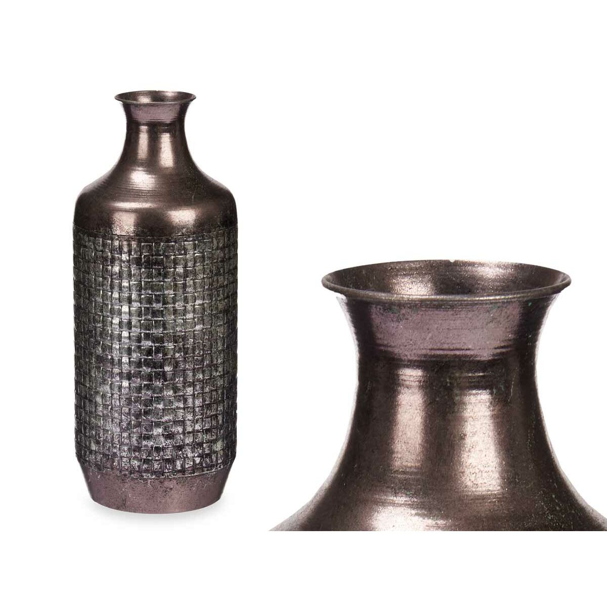 Vas Silvrig Metall 16 x 42 x 16 cm (4 antal) Med relief - 3