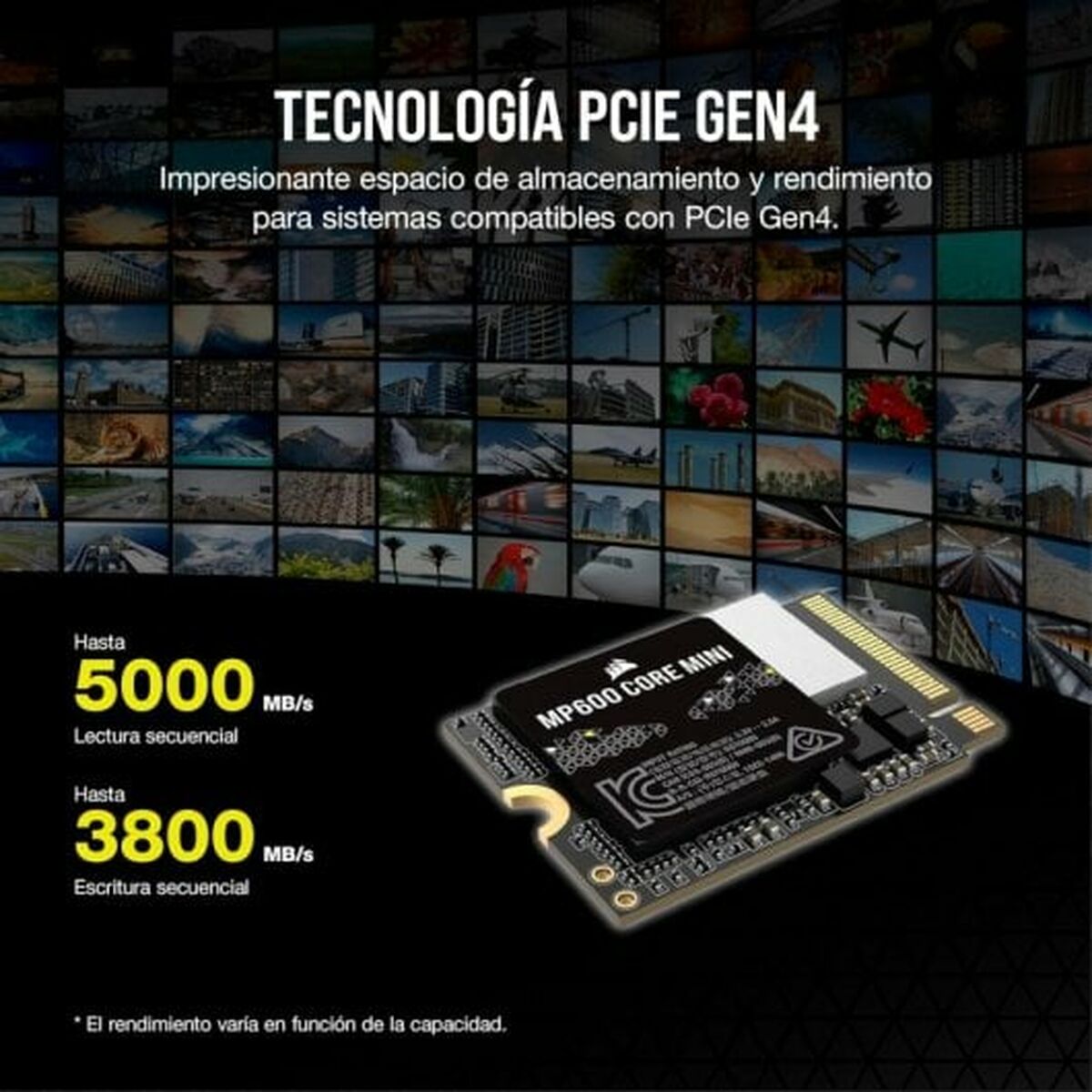 Hårddisk Corsair Force MP600 CORE MINI 2 TB 2 TB SSD - 3