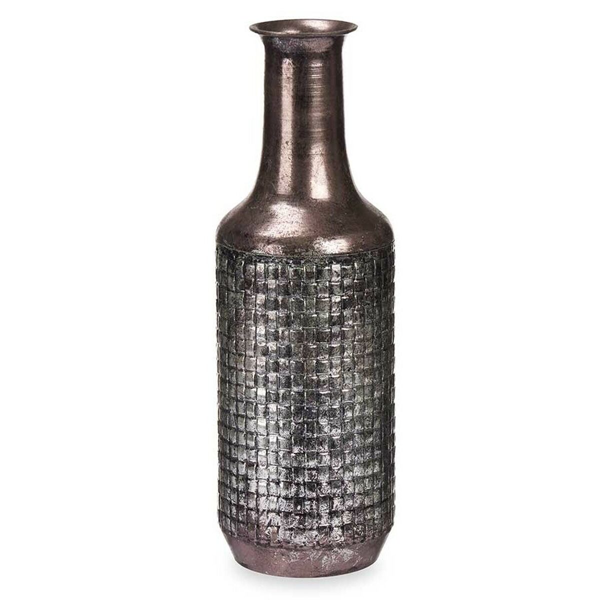 Vas Silvrig Metall 14 x 46 x 14 cm (4 antal) Med relief - 4